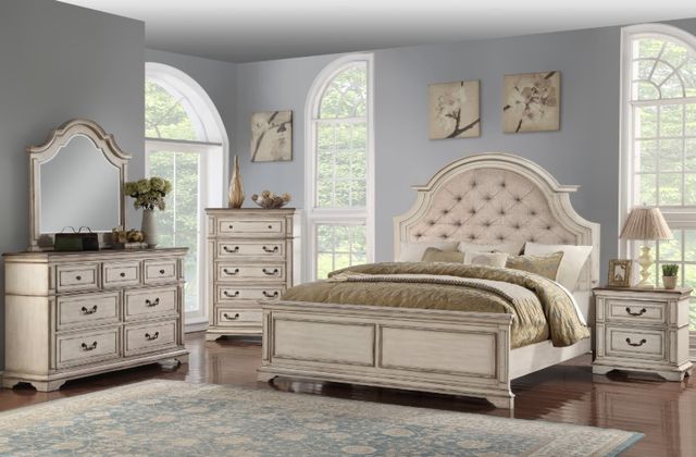 New Classic® Home Furnishings Anastasia 4-Piece Antique White California King Bedroom Set-1