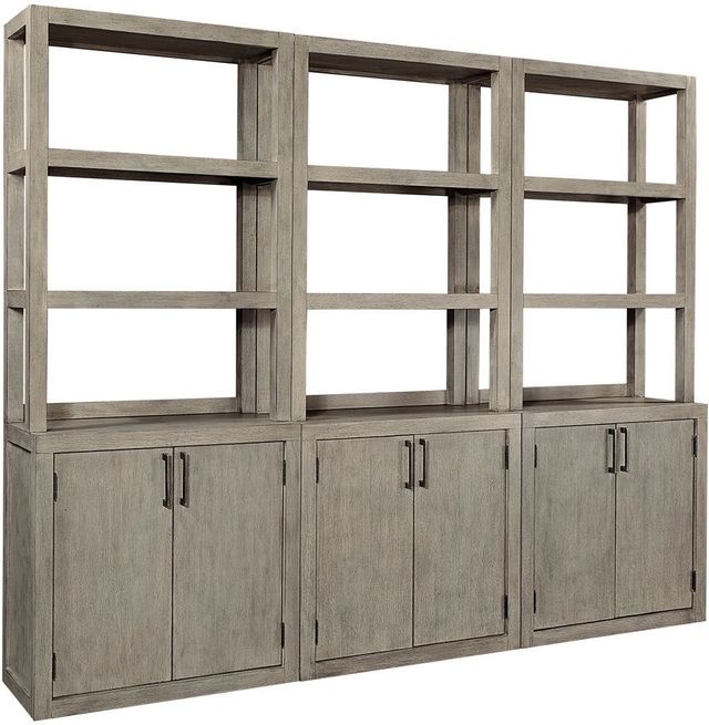 aspenhome® Platinum Gray Linen Door Bookcase-2
