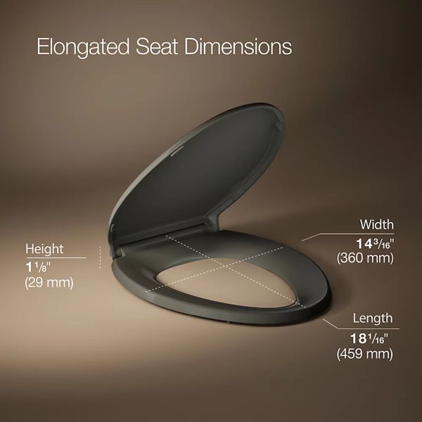 KOHLER® Glenbury™ Readylatch® Thunder Gray Quiet-Close™ Elongated Toilet Seat-4