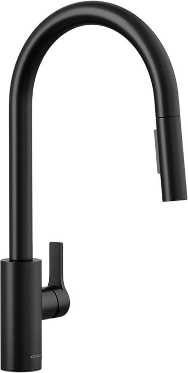KOHLER® Elate® Matte Black 17" Kitchen Sink Faucet with 2-Function Sprayhead-0