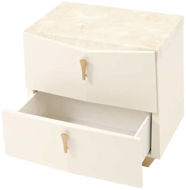 Michael Amini® Fantosini Gold Creamy Pearl Nightstand-3