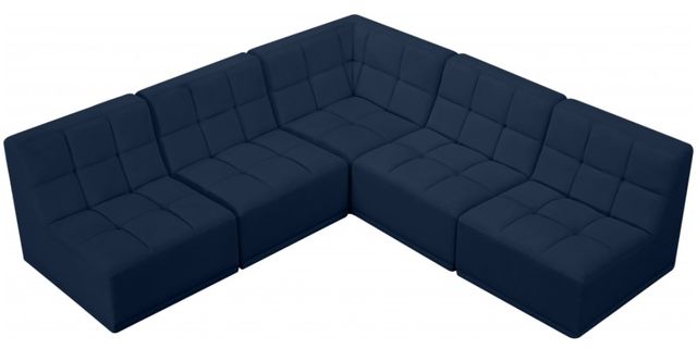 Meridian Furniture Relax 5-Piece Navy Modular Sectional Set-1