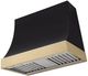AGA Marquee 36" Black Wall Mounted Range Hood with Brushed Brass Trim-0