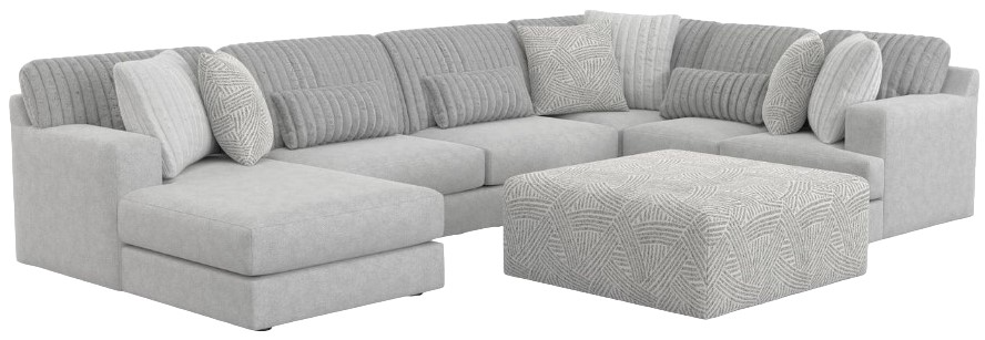 Jackson Furniture Logan 4 Piece Gray Left Side Facing U Shape Chaise Sectional