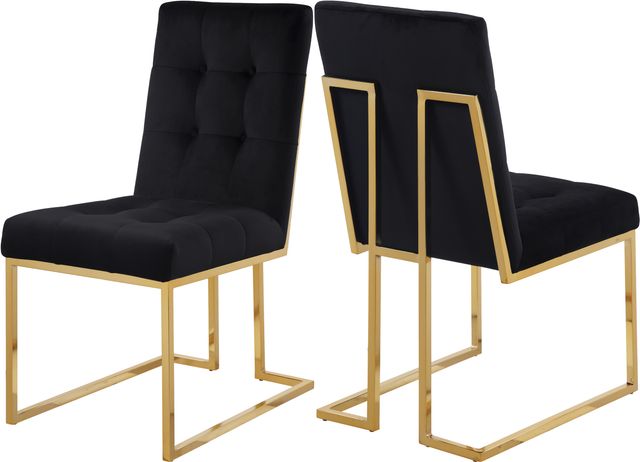 Meridian Furniture Pierre Black Velvet Dining Chair-1