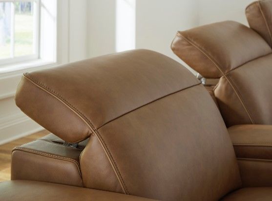 Signature Design by Ashley® Magic Man 6-Piece Caramel Power Reclining Sectional with Console-3