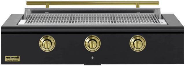 Caliber™ Rockwell Social 3-Burner Matte Black Built-In Liquid Propane Grill with Brass Hardware-0