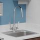Elkay Chrome Single Hole Concealed Deck Faucet with 8" Gooseneck Spout and 4" Wristblade Handles-1