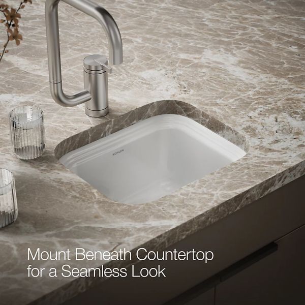 KOHLER® Northland™ White 15" Undermount Single-Bowl Bar Sink-4