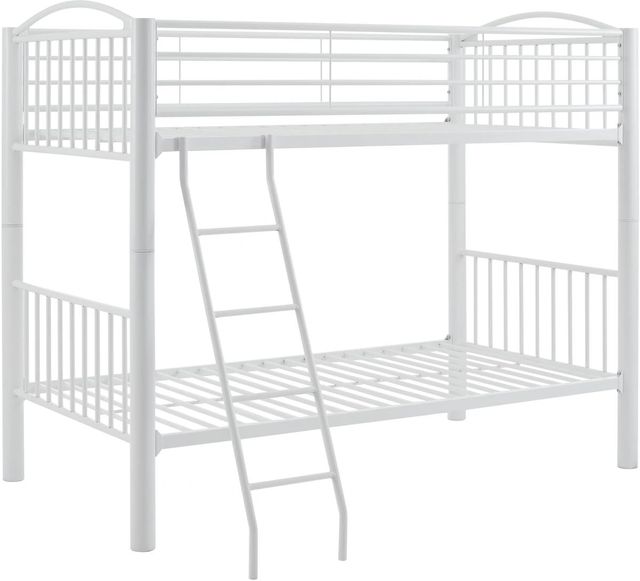 Powell® Heavy White Twin/Twin Metal Bunk Bed-0