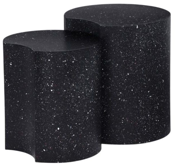 Meridian Furniture Dimple 2-Piece Black Nesting Table-0
