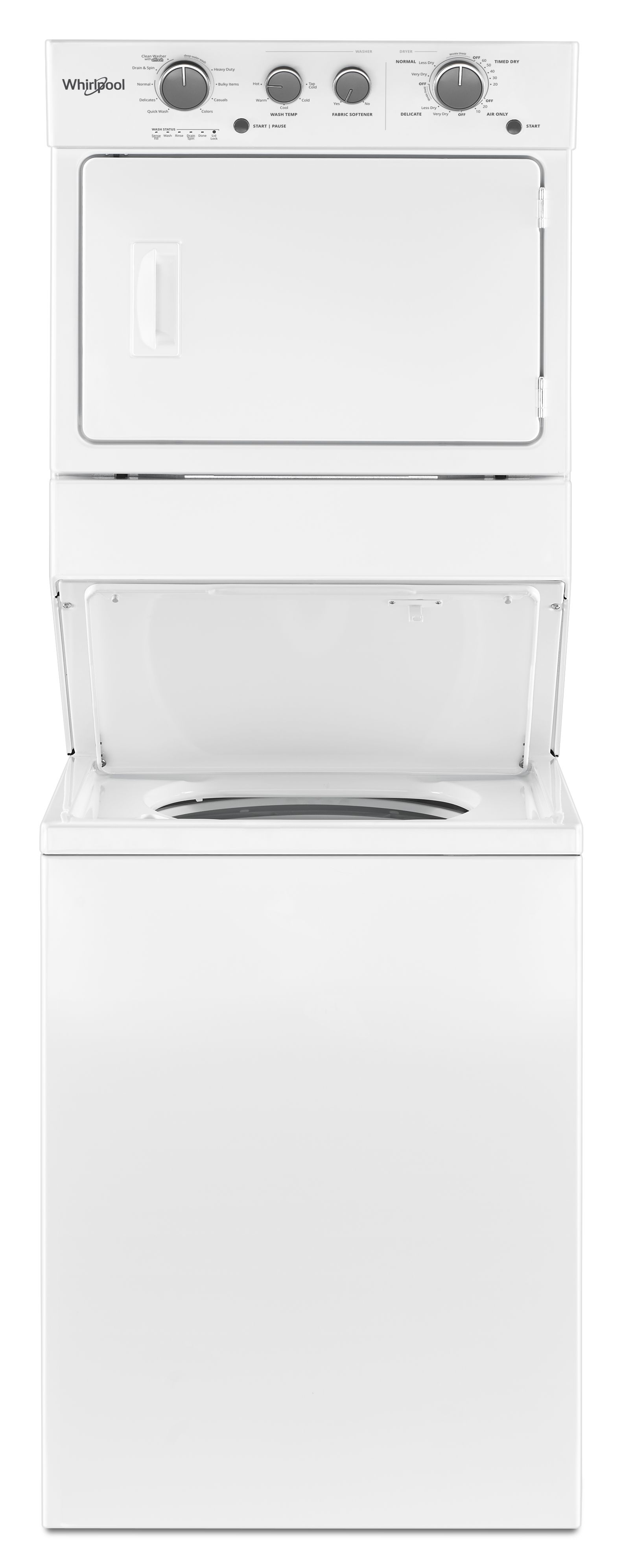 Whirlpool 3.5 Cu. Ft. Washer, 5.9 Cu. Ft. Dryer White Stacked Laundry - Thumbnail 4
