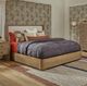 Flexsteel® Normandy Cream/Driftwood King Upholstered Panel Bed-1