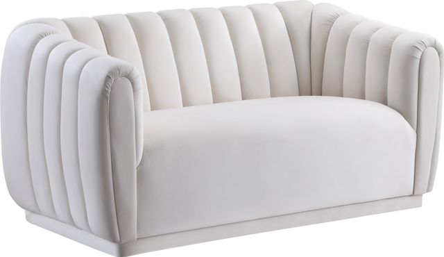 Meridian Furniture Dixie Cream Velvet Loveseat-0