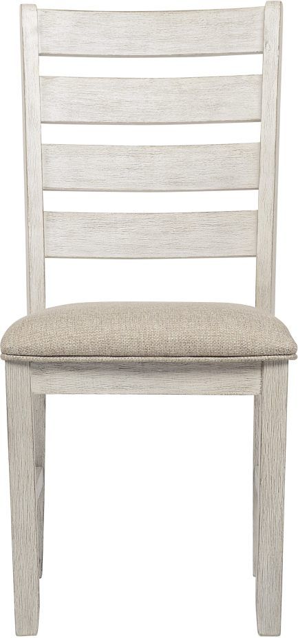 Signature Design by Ashley® Skempton Distressed Grayish White Upholstered Dining Side Chair-1