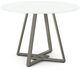 Amisco Customizable Dirk 42" White Glass Top Round Table-0