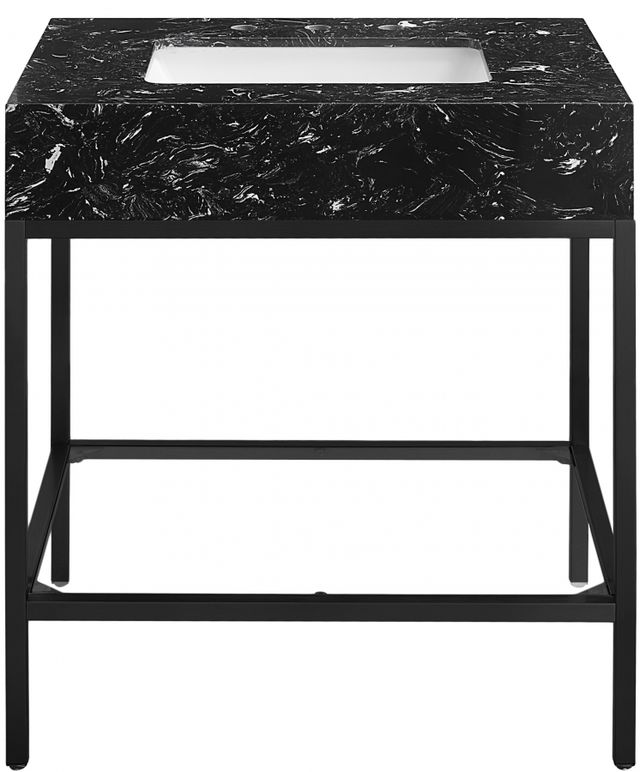 Meridian Furniture Marmo Black/Matte Black 30" Bathroom Vanity-2