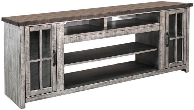 Sunny Designs™ Homestead Hills Alpine Gray/Tobacco Leaf Media Console-0