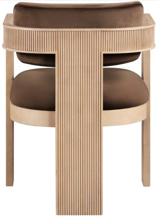 Meridian Furniture Sacha Brown/Natural Velvet Upholstered Dining Chair-3