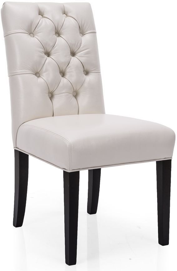 Decor-Rest® Furniture LTD 3996 White Button Tufted Side Chair-0
