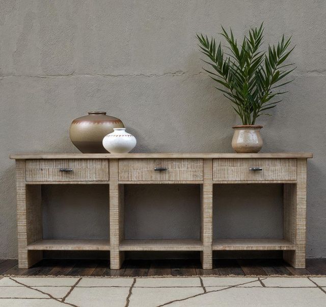 Nest Home Collections Dante Aged White Console Table -1
