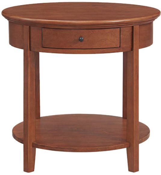 Whittier Wood® Furniture McKenzie Glazed Antique Cherry Round End Table-2