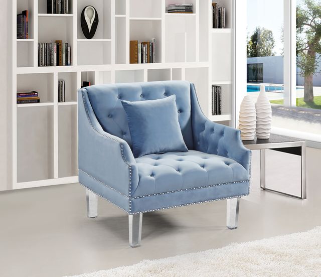 Meridian Furniture Roxy Sky Blue Velvet Chair-1