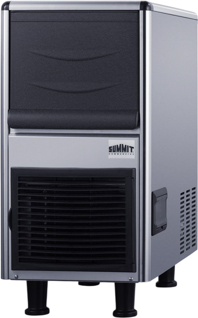 Summit® 15" 77 lb. Stainless Steel Freestanding Ice Maker-1