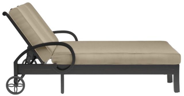 Sunset West Monterey Old World Copper Aluminum Outdoor Double Chaise with Linen Stone Cushion-1