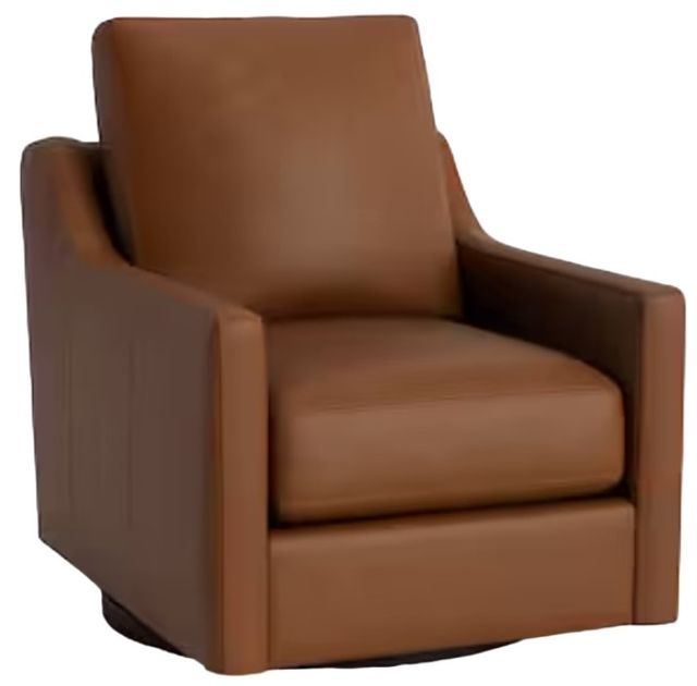 Bassett® Furniture Customizable Benchmade Premier Leather Slope Arm Swivel Chair-0