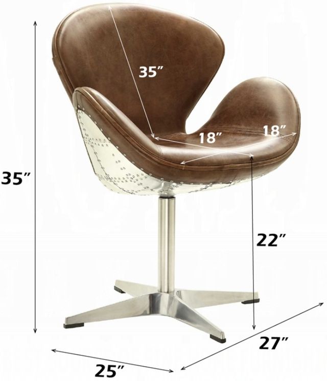 ACME Furniture Brancast Retro Brown Swivel Accent Chair-2