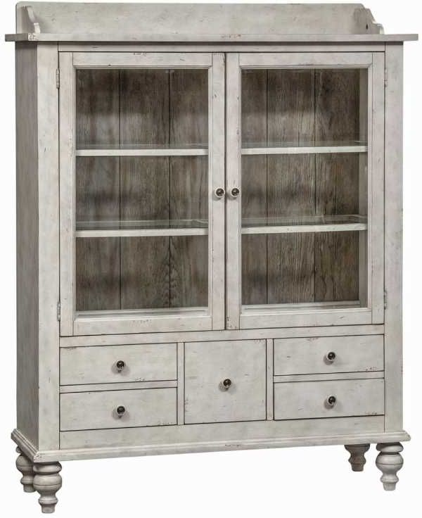Liberty Furniture Whitney Antique Linen/Weathered Gray Display Cabinet-0