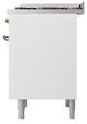 Ilve® Nostalgie II Noblesse 36'' White Pro Style Dual Fuel Range with Burnished Trim-3