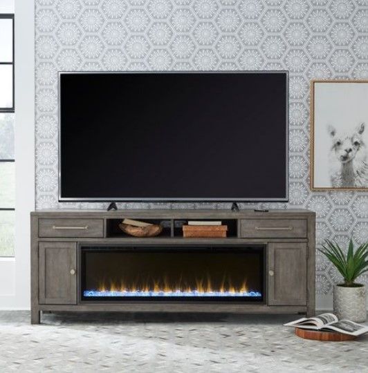 Liberty Furniture 78'' Fireplace TV Console with Fire-2