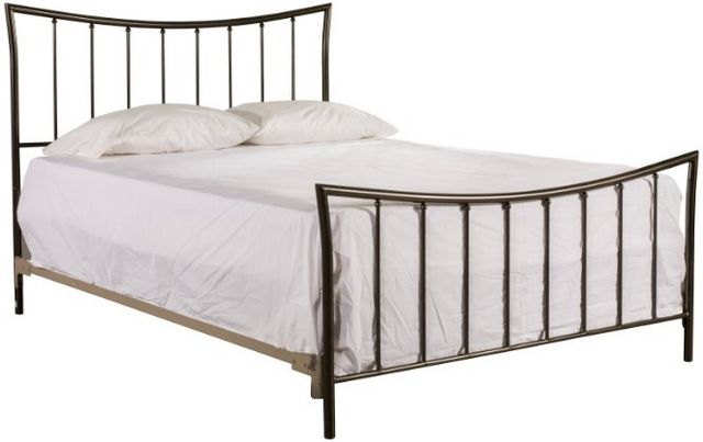 HH2 Home Edgewood Magnesium Pewter King Metal Rod Bed