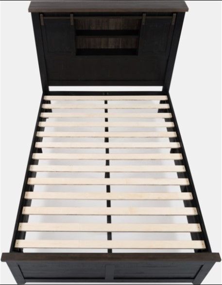 Jofran Inc. Madison County Vintage Black Barn Door Panel Bed-1