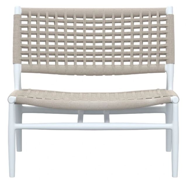 Sunset West Bahia Frost/Sand Metal/Ntural Fibers 29" Outdoor Accent Chair-1
