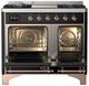 Ilve® Majestic III 40" Glossy Black Pro Style Dual Fuel Natural Gas Range with Solid Door and Copper Trim-1