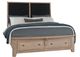 Vaughan-Bassett Woodbridge Black/Clear Maple King Upholstered Panel Bed-0