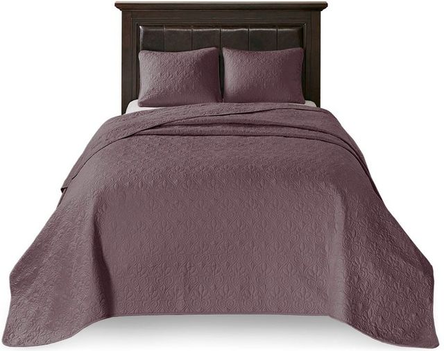 Olliix by Madison Park Purple King Quebec Reversible Bedspread Set-0