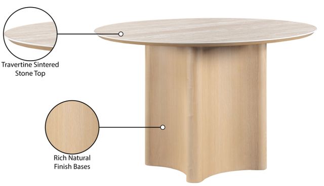 Meridian Furniture Corvina Travertine Dining Table with Natural Base-4