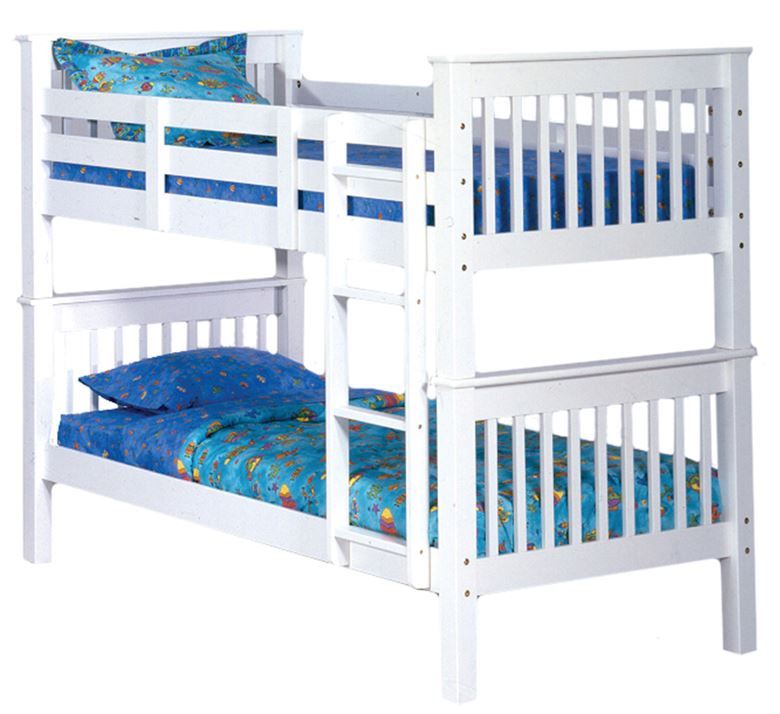 Bernards Sadler White Twin Over Twin Bunk Bed