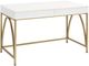 ACME Furniture Lightmane White High Gloss Vanity Desk with Gold Base-0
