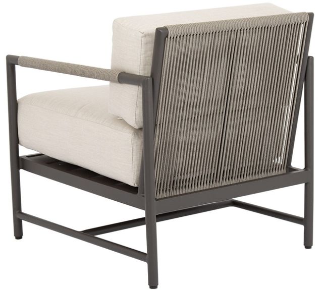Sunset West Pietra Stone Gray Aluminum/Olefin Rope Outdoor Club Chair with Echo Ash Cushion-3