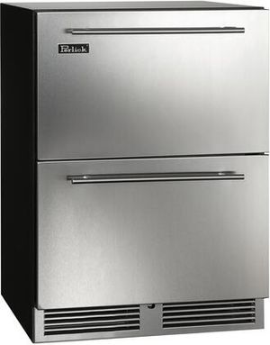 Front view of the Perlick HC24RB-4-5 panel ready refrigerator drawer 