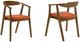 Armen Living Santana 4-Piece Orange/Walnut Dining Chair Set-5