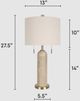 Classy Living 2-Piece Travertine Elegance Soft Gold Table Lamp Set-1