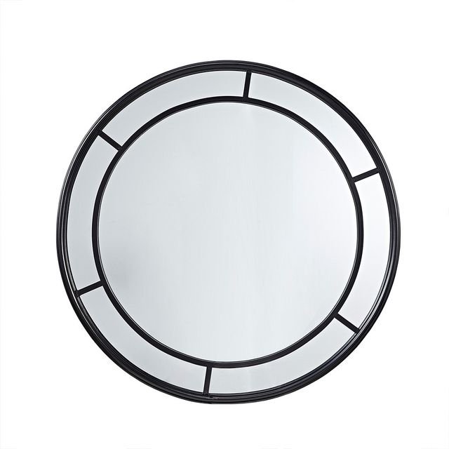 Olliix by Martha Stewart Katonah Black Round Framed Décor Wall Mirror-0