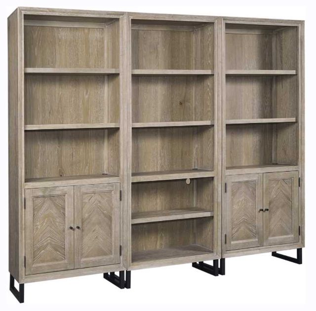aspenhome® Harper Point Bleached Khaki Open Bookcase-1