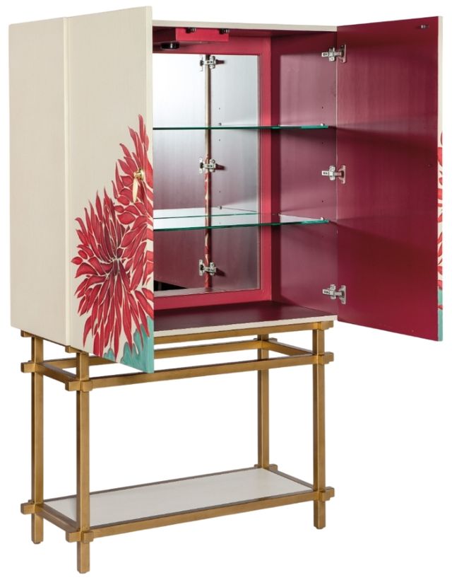 Hooker® Furniture Melange Patrisha Gold/Neutral Bar Cabinet-3